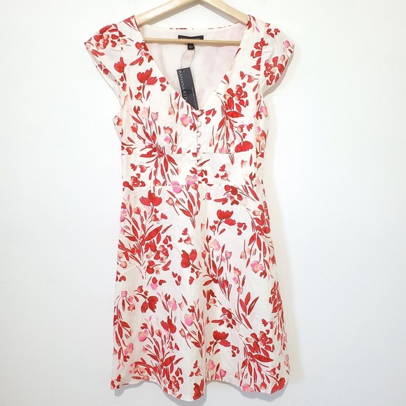 Banana Republic Dresses & Skirts - NWT Banana Republic Size 4 Spring Coral Floral Linen Cotton Mini Dress NEW